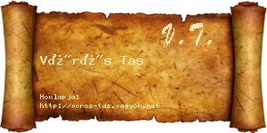 Vörös Tas névjegykártya